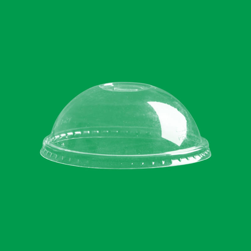 Disposable Clear PET Plastic Dome Lids With Straw Slot