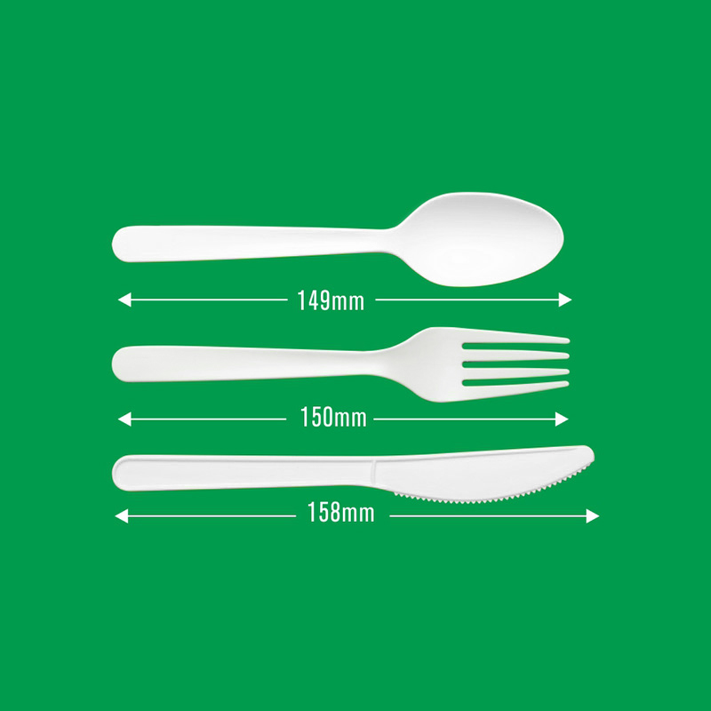 Disposable White Plastic PLA Cutlery