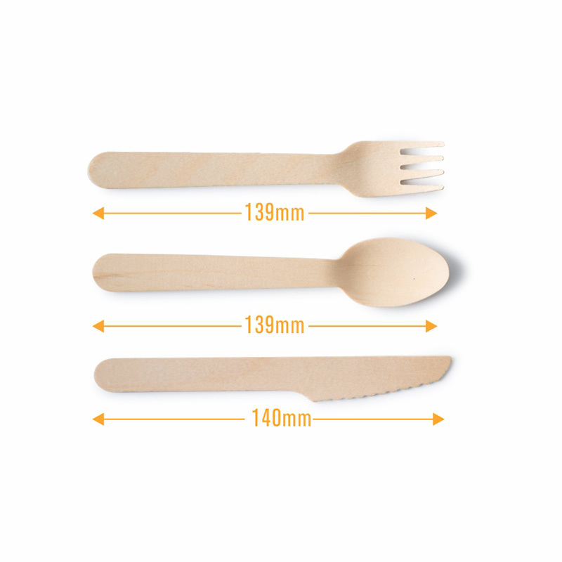 3-Piece Disposable Birch Cutlery Set