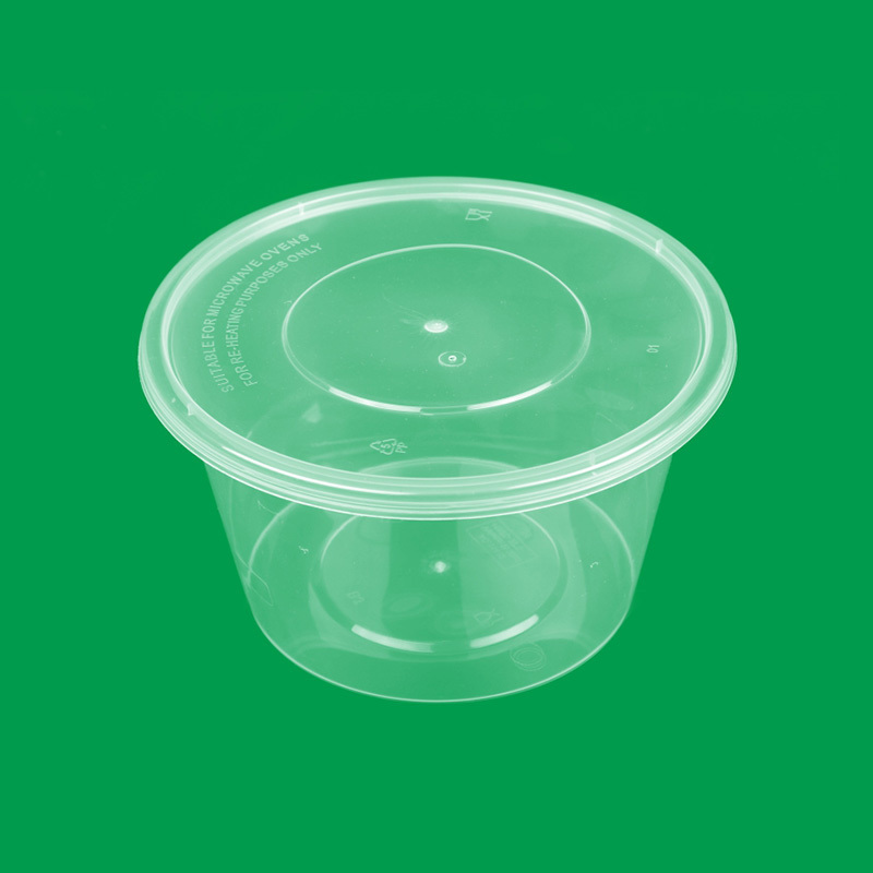 Disposable Plastic Clear Round Bowl with Lid