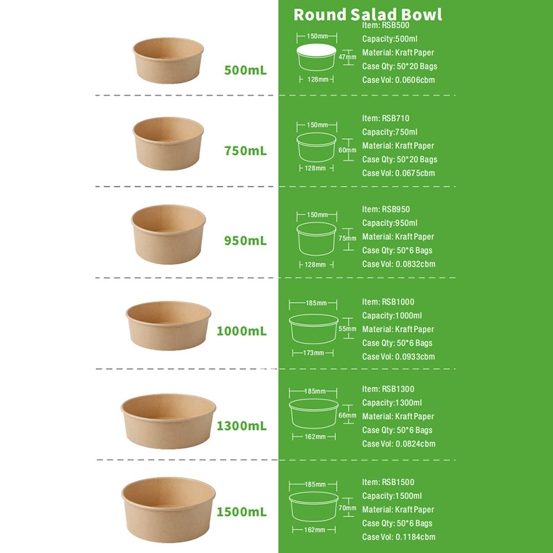 Round Kraft Salad Bowl Round Kraft Salad Bowl