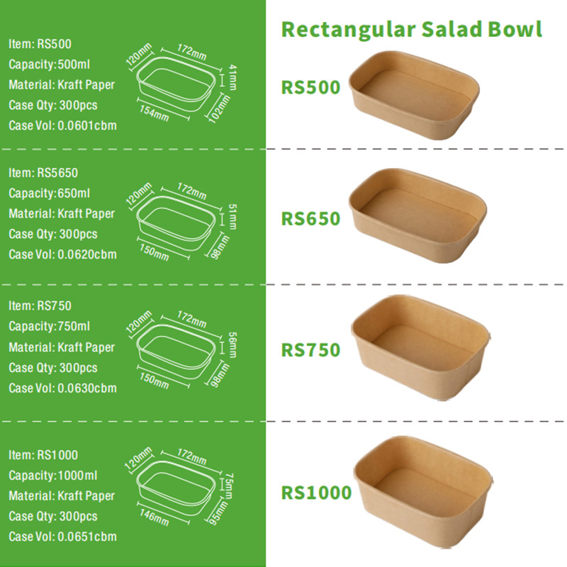 Rectangular Kraft Salad Bowl Rectangular Kraft Salad Bowl
