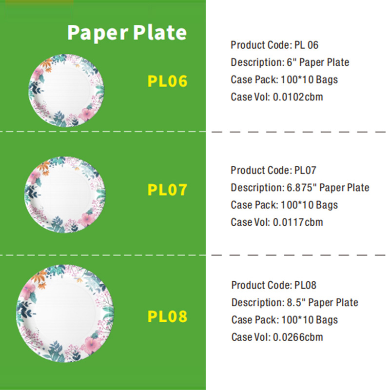 Floral Design Paper Plates Floral Design Paper Plates