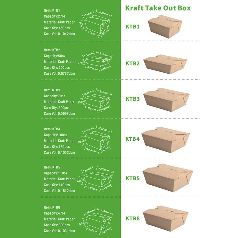 Versatile Kraft Take Out Boxes