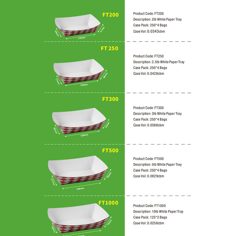 Classic Checkered White Paper Trays Classic Checkered White Paper Trays