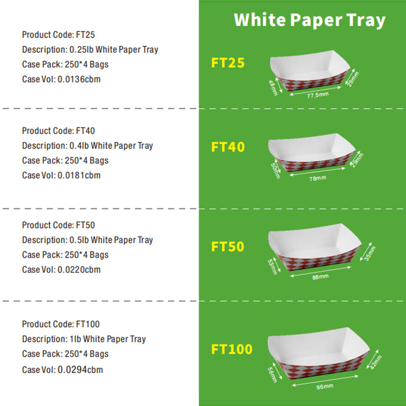 Classic Checkered White Paper Trays Classic Checkered White Paper Trays